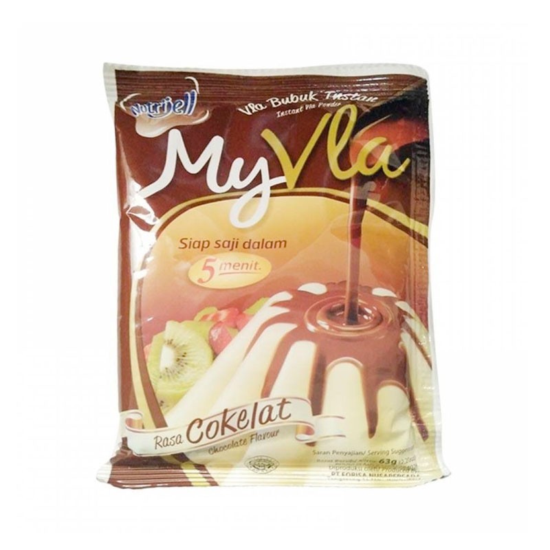 

NUTRIJELL MY VLA Bubuk Fla Rasa Cokelat 60g - Nutri Jell MyVla Instant Chocolate Fla Powder