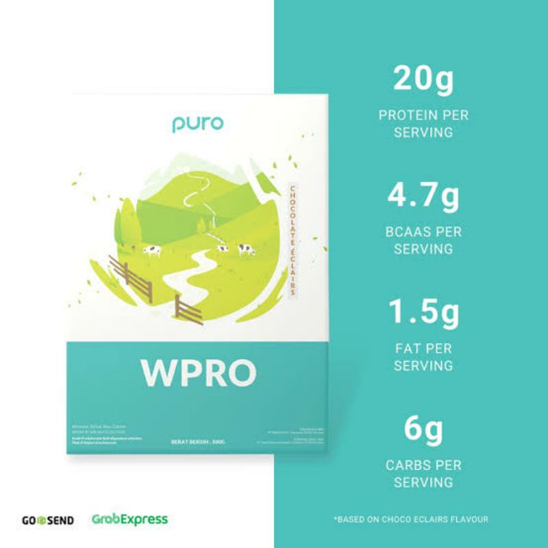 PURO WPRO W PRO 1.2 KG 1200 GRAM WHEY PROTEIN CONCENTRATE SUPLEMEN MAKANAN KESEHATAN GYM FITNES DIET