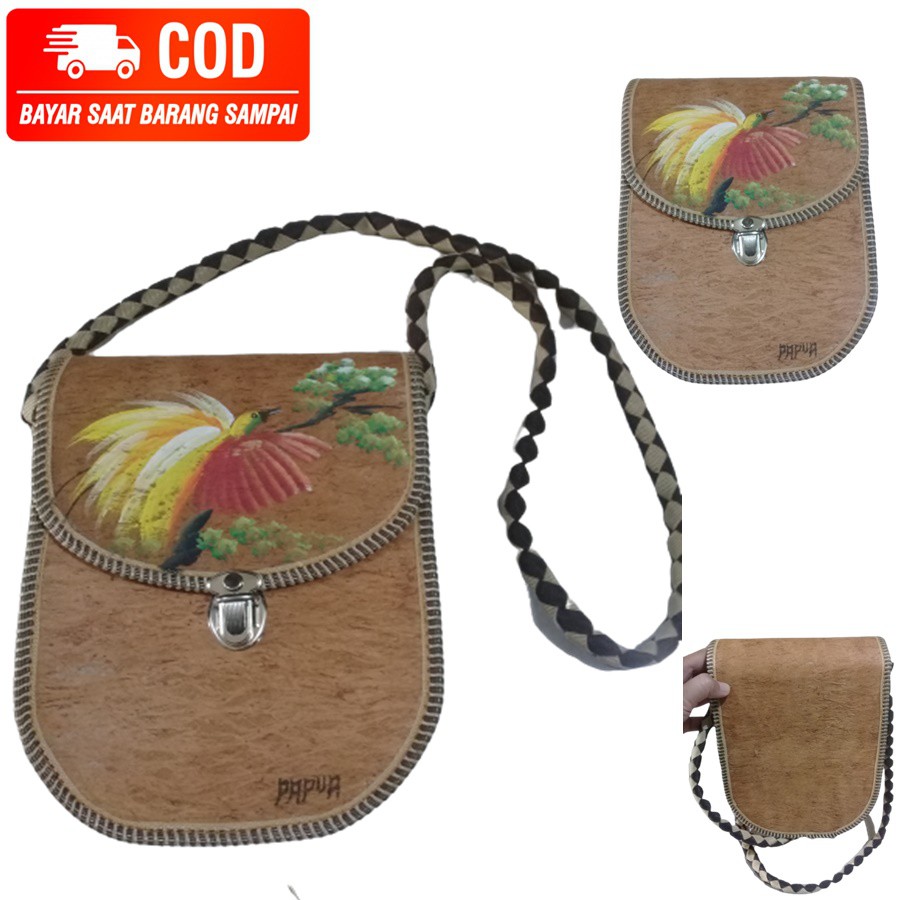 Tas Noken Selempang Wanita Kulit Kayu Khas Papua Bisa COD