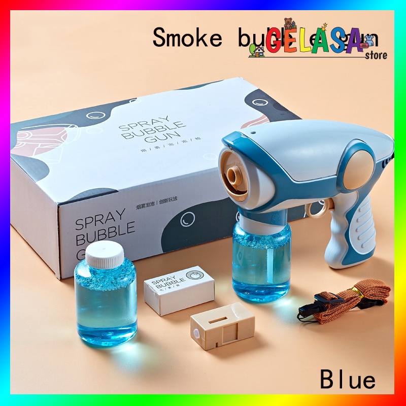 Gelasa Mainan Anak Bubble Gun Smoke Mainan Gelembung Berasap