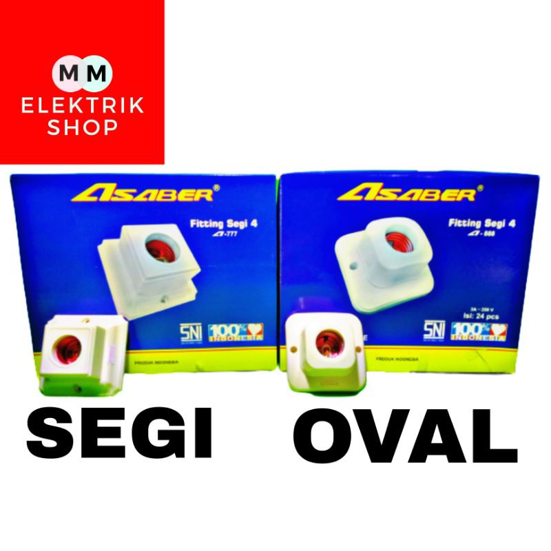 Fitting Plafon lampu Fitting Segi Empat Dan Segi Oval Best Seller ASABER