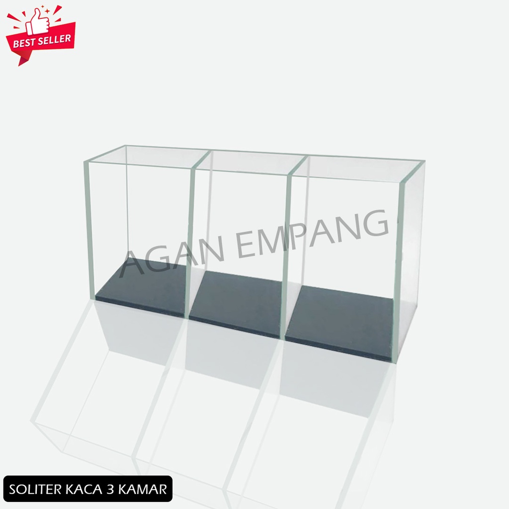 Soliter kaca cupang 3 kamar Aquarium cupang 3 ruang / Akuarium mini ikan hias