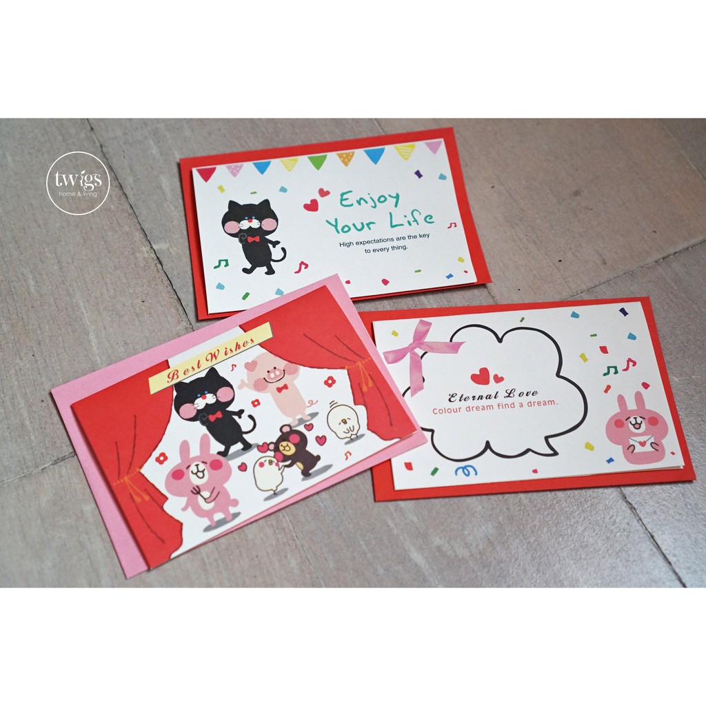 

6 PIECES kartu ucapan ulang tahun blank birthday card kado hadiah unik lucu