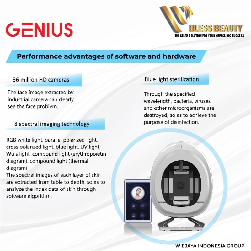 Skin Analyzer GENIUS Analisis Kulit WiFi Artificial Intelligence Bergaransi