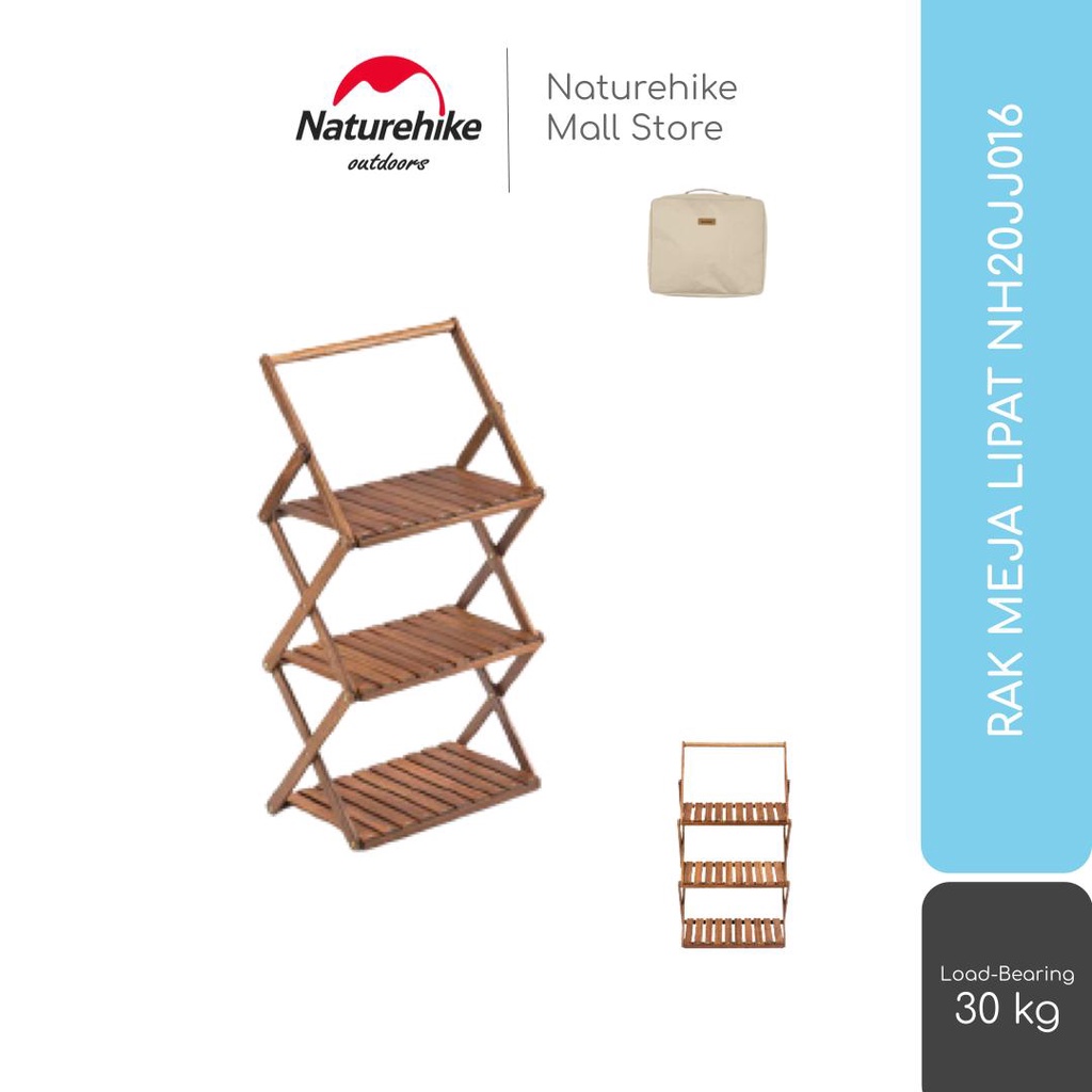 RAK / MEJA LIPAT KAYU PORTABLE CAMPING OUTDOOR NATUREHIKE NH20JJ016