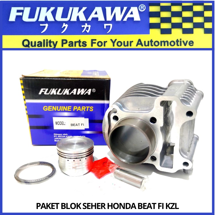 Paket Blok Seher Komplit Plus Piston Kit Honda Beat Fi KZL Original Fukukawa