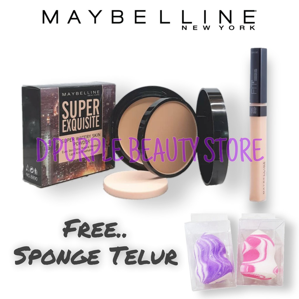 Bedak + Concealer Maybelline Gratis Beauty Blender