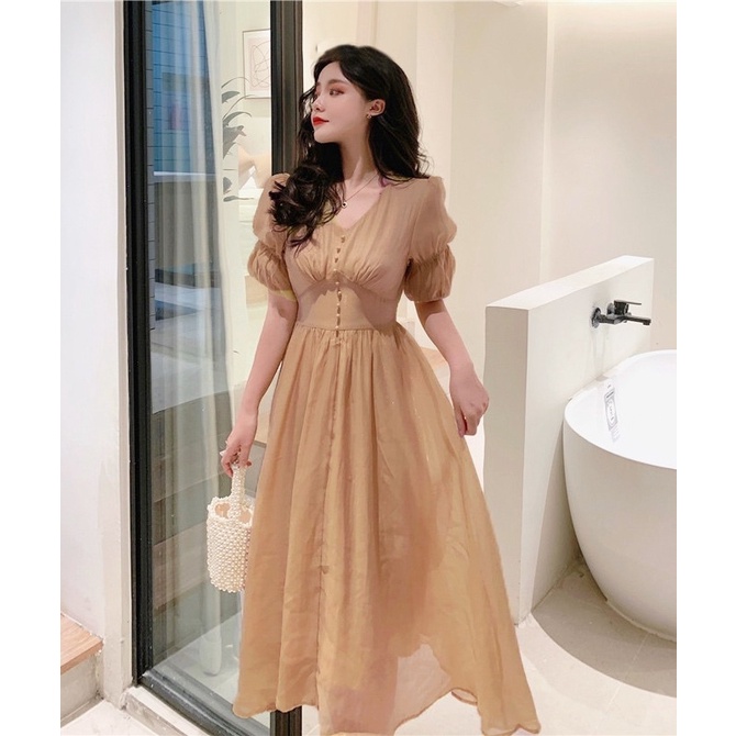 Dress Kondangan Mirette Dress Korea Vintage Outfit Wanita Kekinian Korean Style