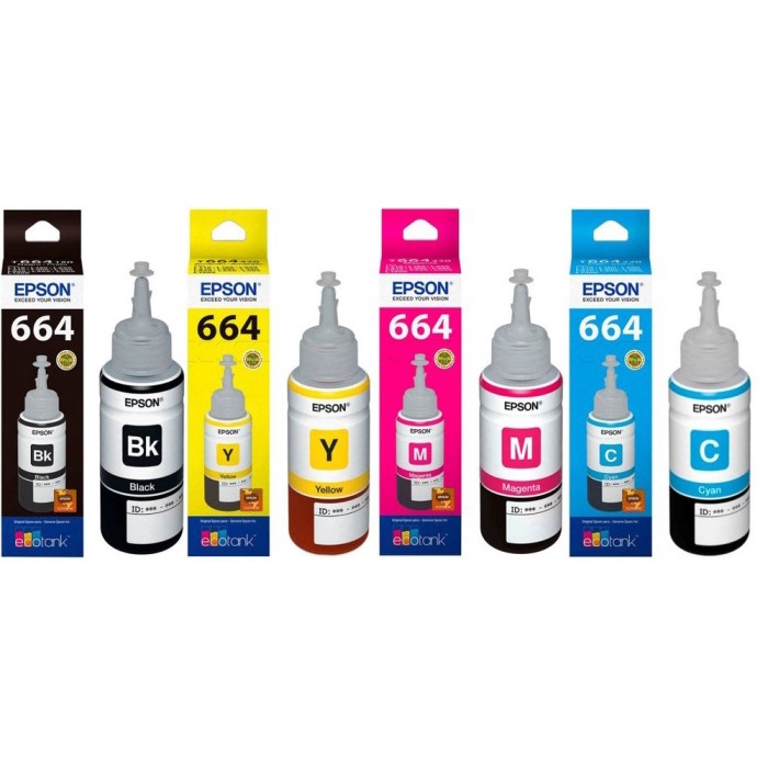 TINTA EPSON BOTOL 664 BLACK / CYAN / MAGENTA / YELLOW