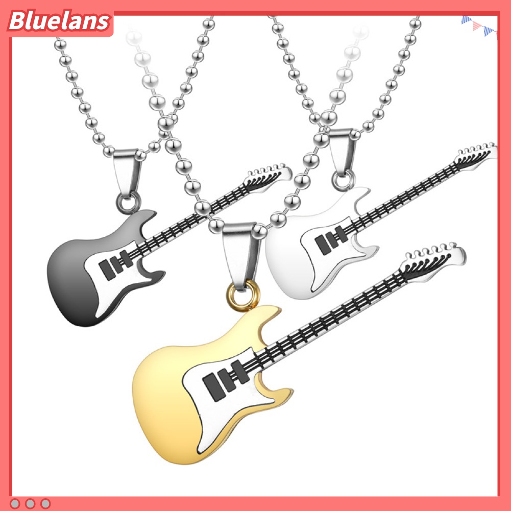 Kalung Rantai Panjang Liontin Gitar Gaya Hip Hop Untuk Pria Dan Wanita