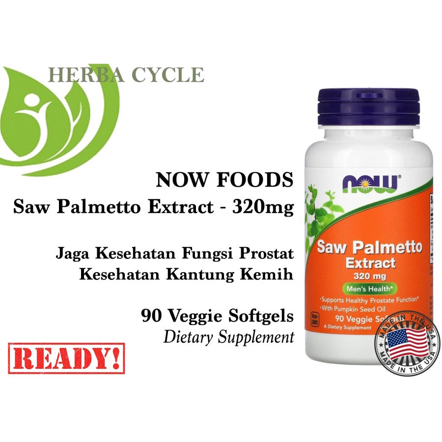 Now Food Saw Palmetto Extract 320 mg 90 Caps vitamin pria prostat