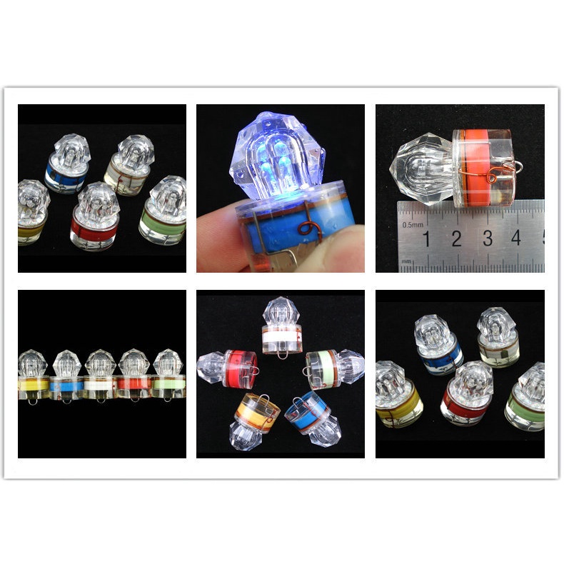 Umpan Pancing Lampu LED Mini Bahan ABS Anti Air Aneka Warna