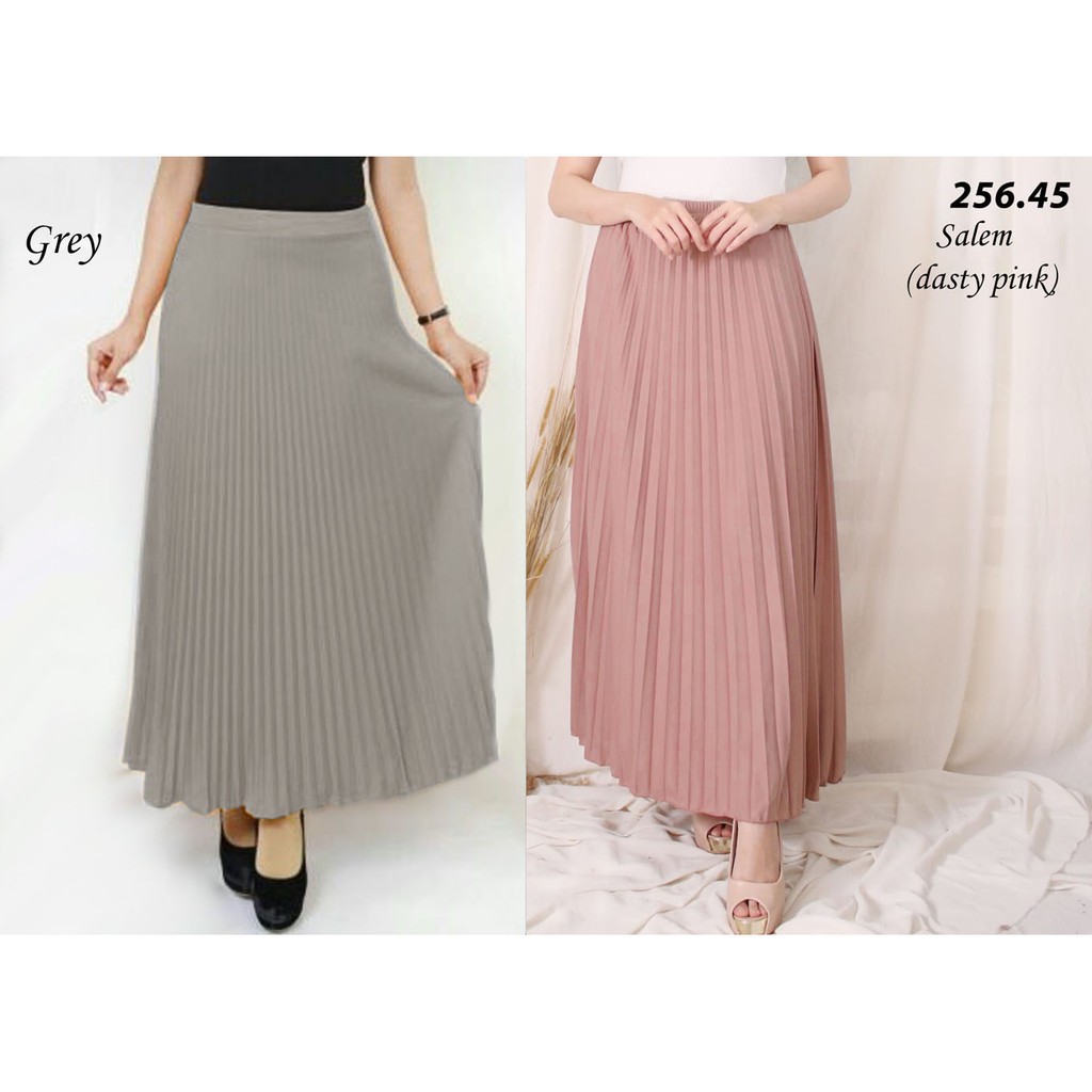 ROK PLISKET 256 MURAH PRISKET PLEATED SALE POLOS REMPEL MUSLIMAH MODELLANO FLARE SKIRT MAYUNG FLOWY