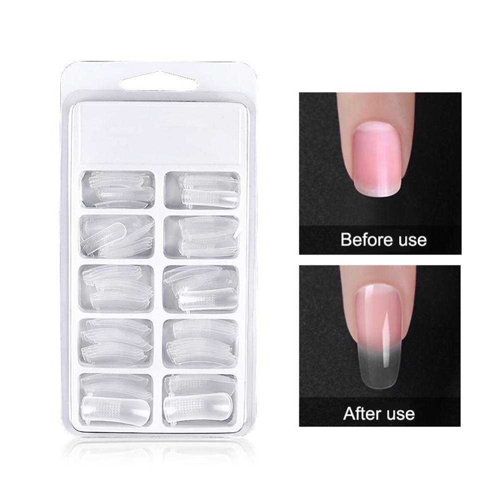 Timekey 100pcsset Kuku Palsu Transparan Reusable Aksen Kristal Untuk Nail Art A6K3