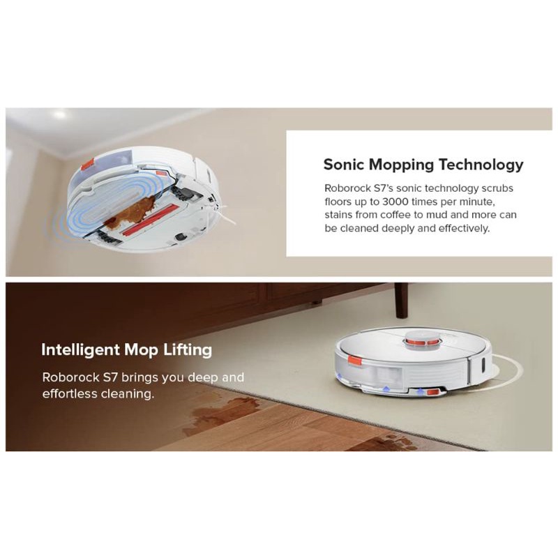 Roborock S7 Ultrasonic Robot Vacuum Cleaner Penyedot Debu Dan Pel