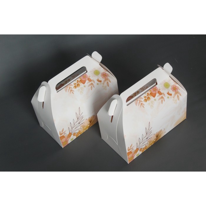 

kardus tenteng gable box peachy fleur dus kemasan packaging hampers souvenir gift ukuran 22x11x11cm