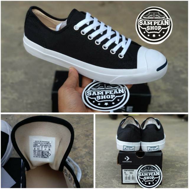 Jual 100% premium sepatu converse star jack purcell black white premium import BNIB | Shopee Indonesia