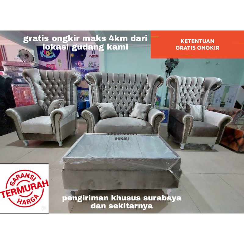 (PROMO) Sofa Keluarga Syahrini Jaguar Grey Sultan Set 2 1 1/ Sofa Jumbo/ BARANG READY
