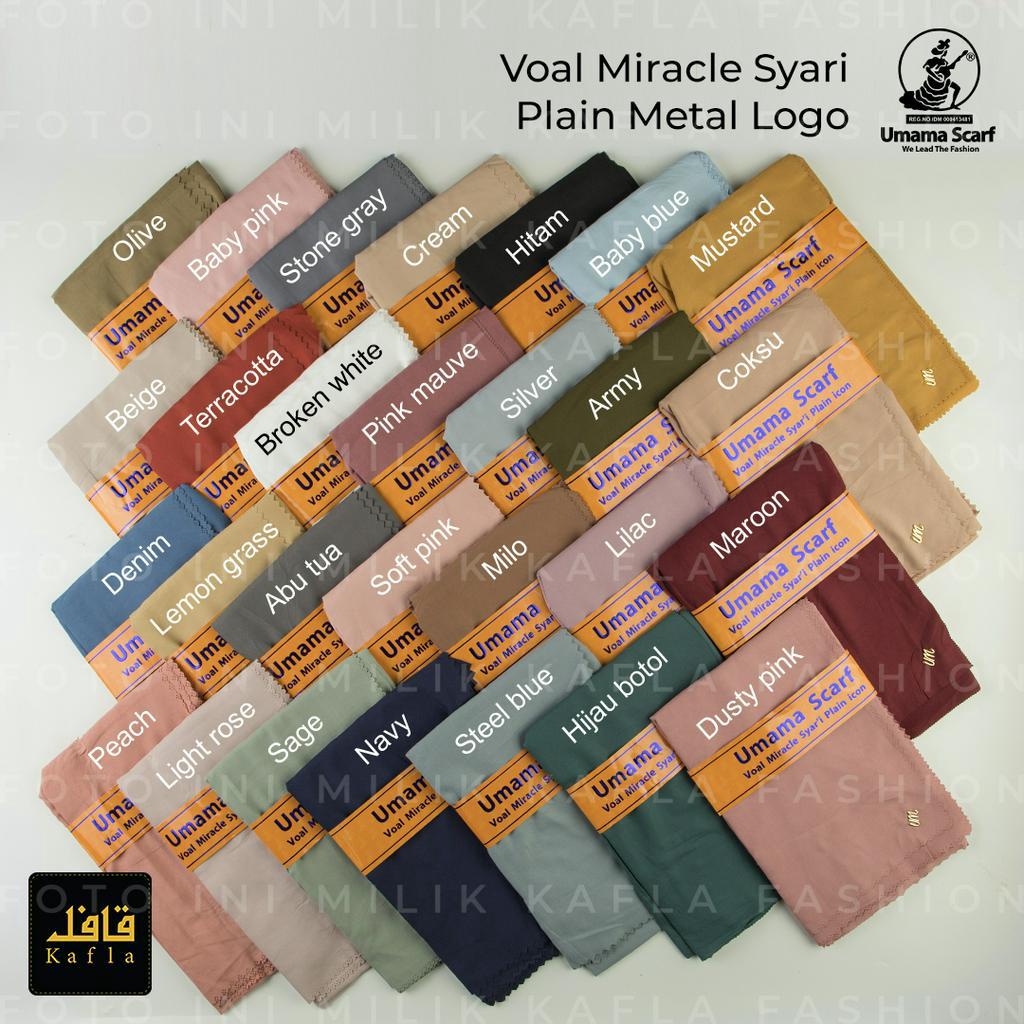 Hijab/kerudung Polos Voal Miracle SYARI LC Metal Logo Original Umama Scarf