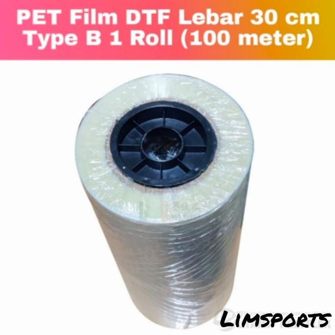 

(Khusus Rollan) PET Flim DTF Lebar 30cm Type B atas Doff Bawah Glossy limspoly48 Kualitas Baik