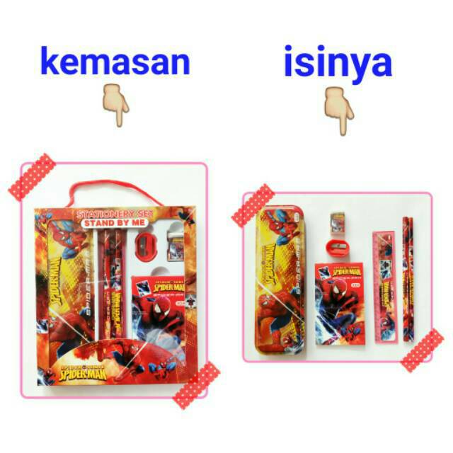 

Study studi set alat tulis set perlatan anak sekolah tempat pensil karakter spiderman