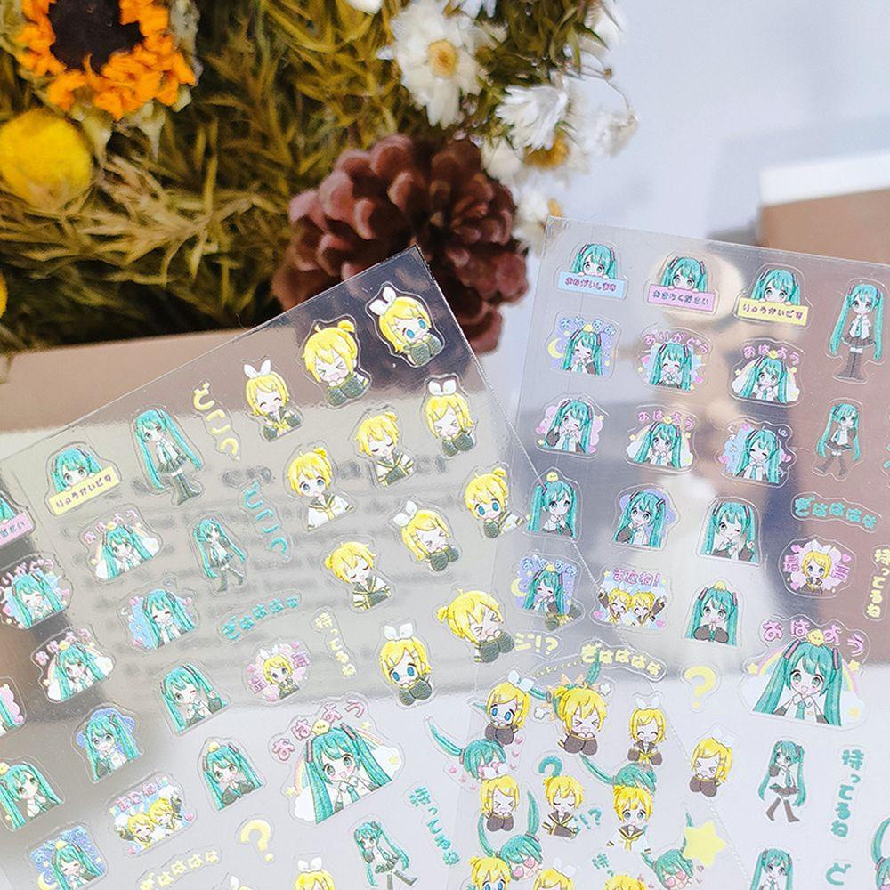 Mxbeauty Kartun Stiker Kuku Warna-Warni Cinta Hati Hatsune Miku Self Adhesive Nail Art Dekorasi