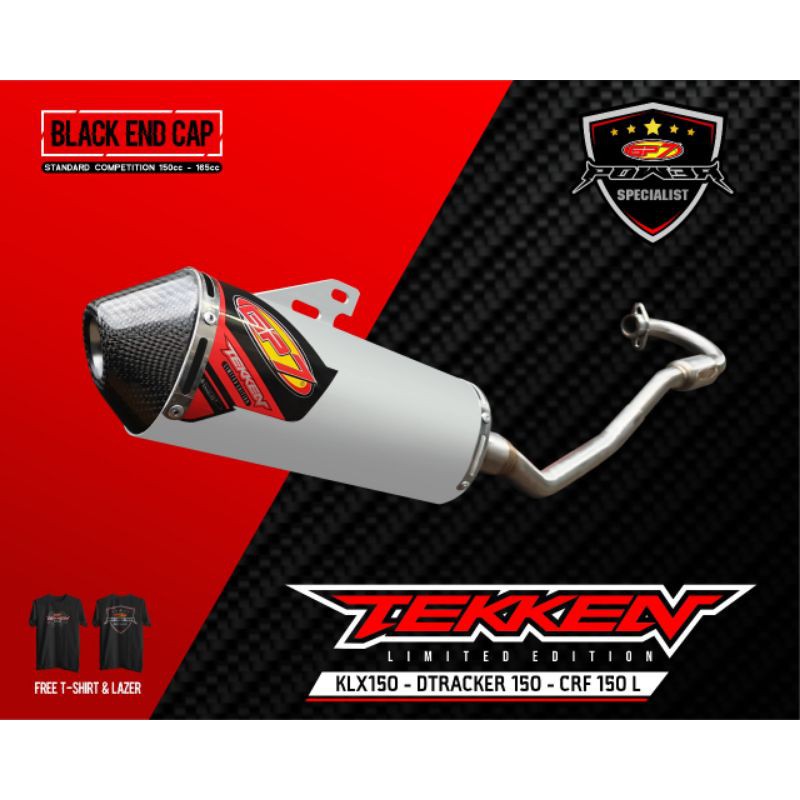Knalpot Gp7 TEKKEN black end cap limited edition Free Tshirt & laser