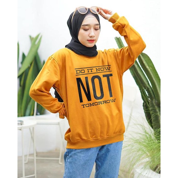 Kaos Lengan Panjang  NOT / Kaos Sweatshirt / Atasan Wanita / Atasan Wanita Lengan Panjang