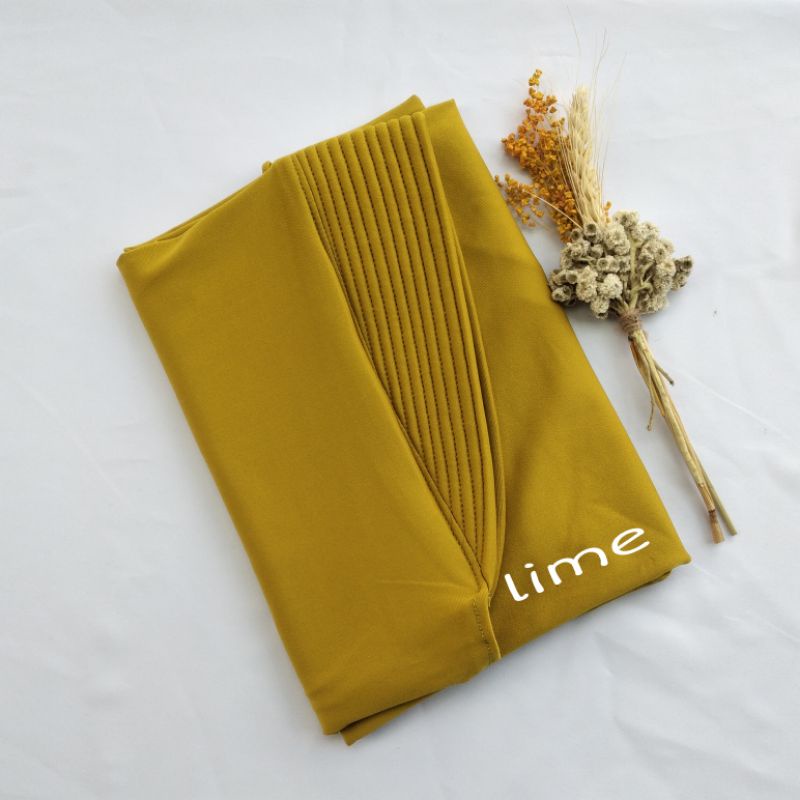 Hijab Bergo Spandek Jersey Menutup Dada/Hijab Instan Bergo Hamidah/Hijab Sport-Lime