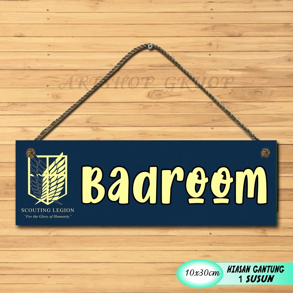 Hiasan dinding pintu pajangan pintu ANIME ATTACK ON TITAN shabby walldecor poster kayu walldecor