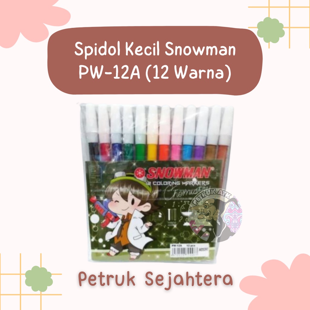 

[SET] SPIDOL SNOWMAN PW-12A 12 WARNA KECIL