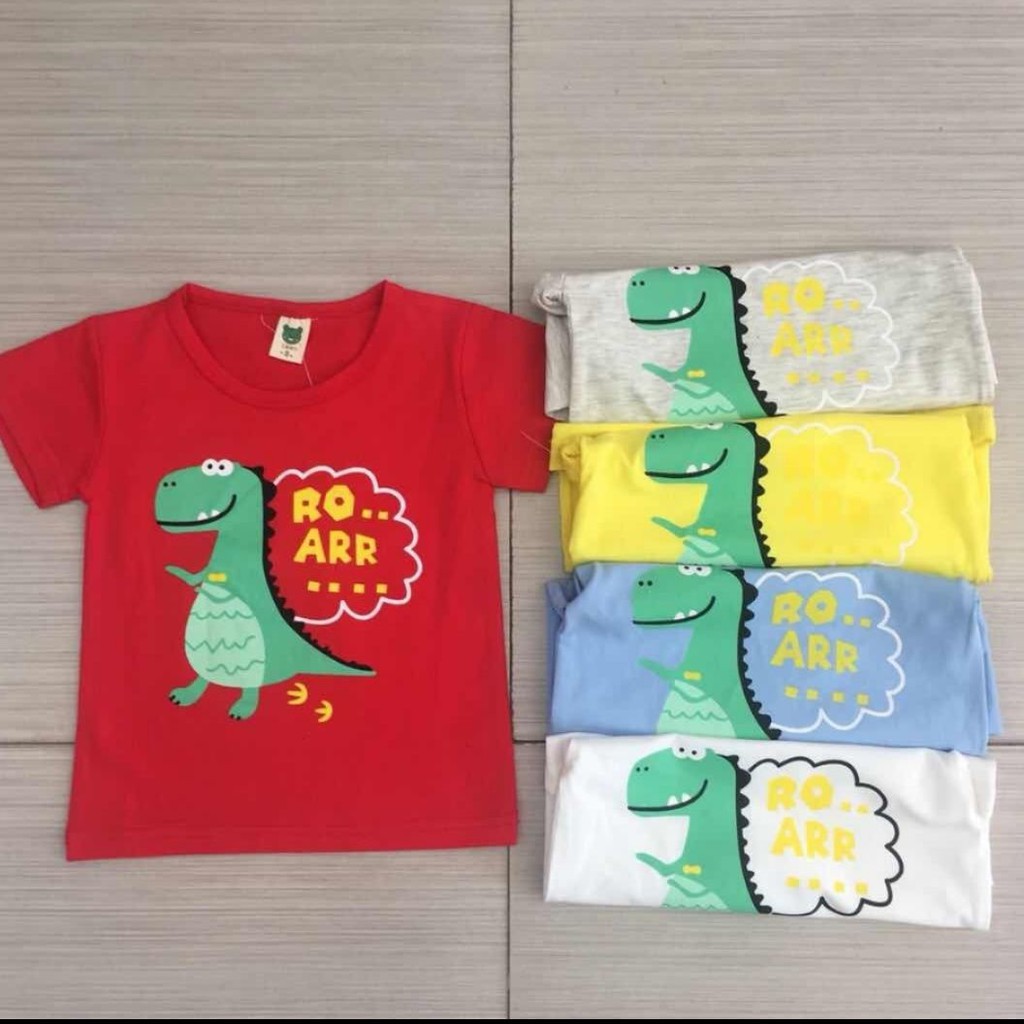 Kaos anak laki laki perempuan unisex murah gambar Dino Bahan katun import Premium - Dino MB