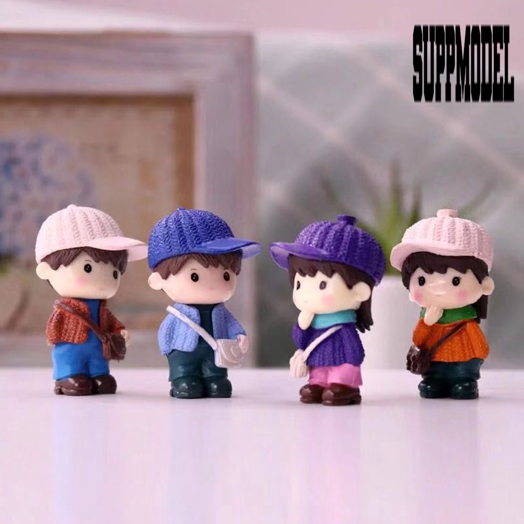 Suppmodel 4Pcs / Set Mainan Miniatur Figurin Boneka Bonsai Untuk Koleksi / Hadiah