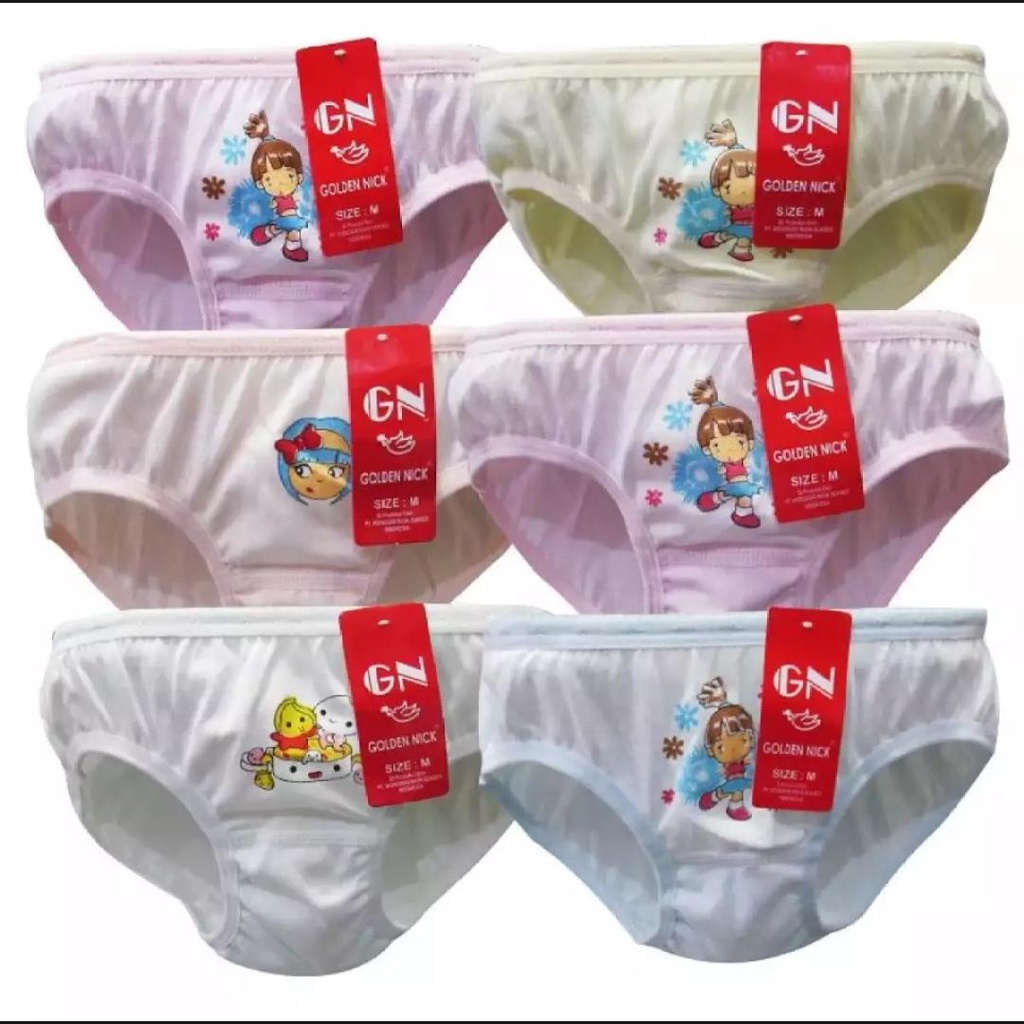 MURAH 6 PCS CELANA DALAM GOLDEN NICK ANAK PEREMPUAN USIA 3 TAHUN - 8 TAHUN
