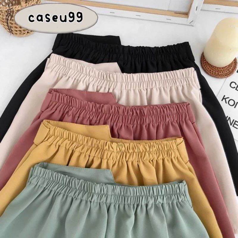 Genayooa Office Elastic Waist Short pants Women Mini Shorts with Belt// Wide Leg Summer 2022 Harajuku Korean Short Feminim// celana pendek Korea kaleo hotpants