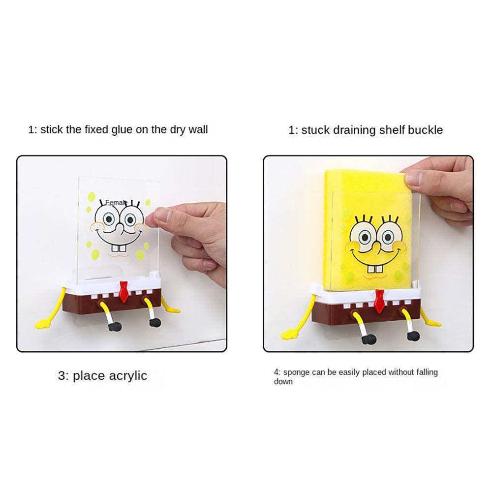 Solighter Sponge Holder Spongebob Penyimpanan Dapur Rumah Tangga