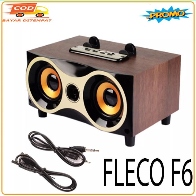 Speaker Portabel Bluetooth FLECO F6 BT FM Radio USB Super Bass