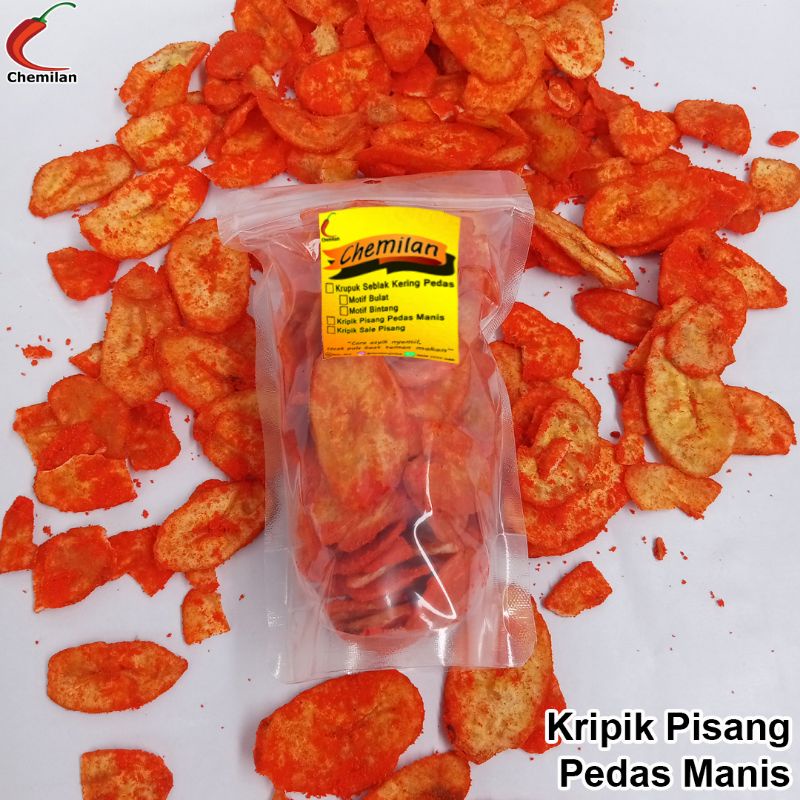 

Kripik Pisang Pedas Manis (500 gram) Chemilan Pringsewu