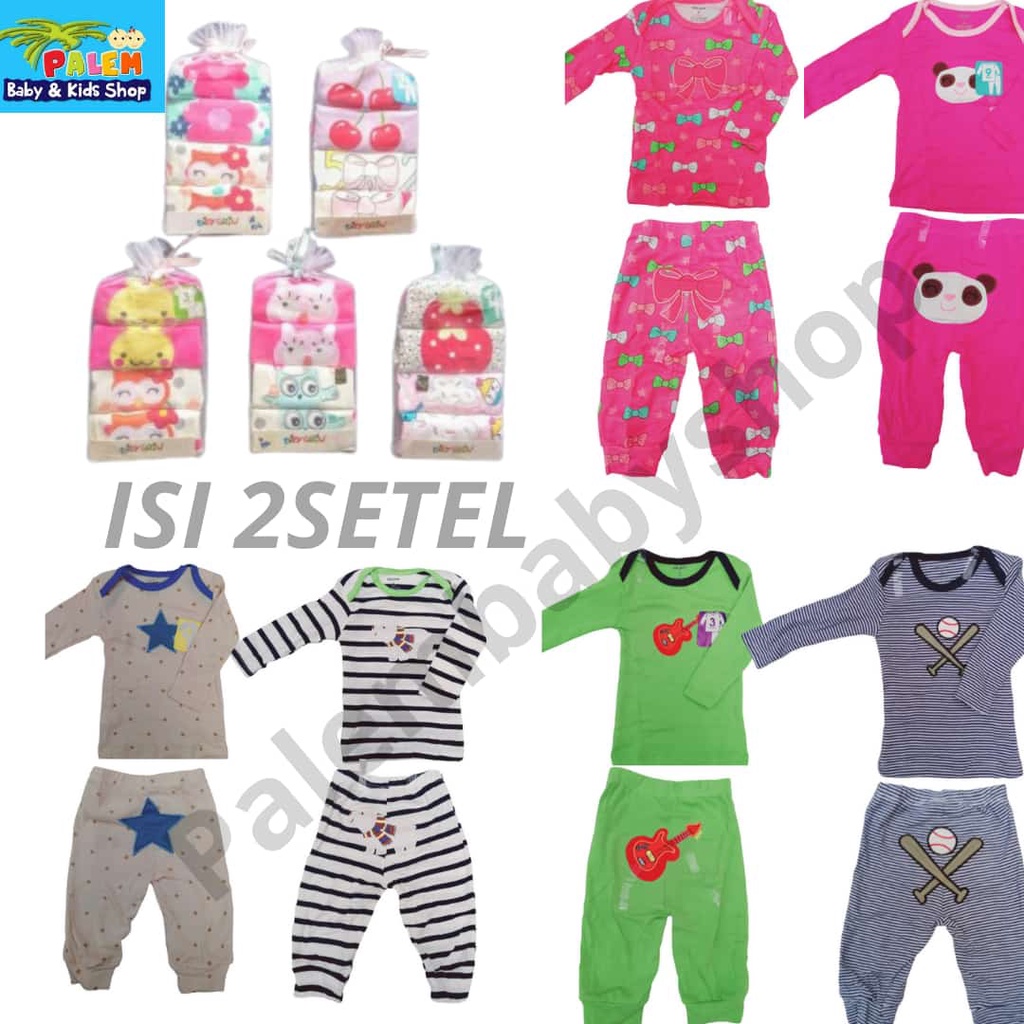 Setelan Anak Baju  Baby Grow setelan Panjang ISI2 pasang