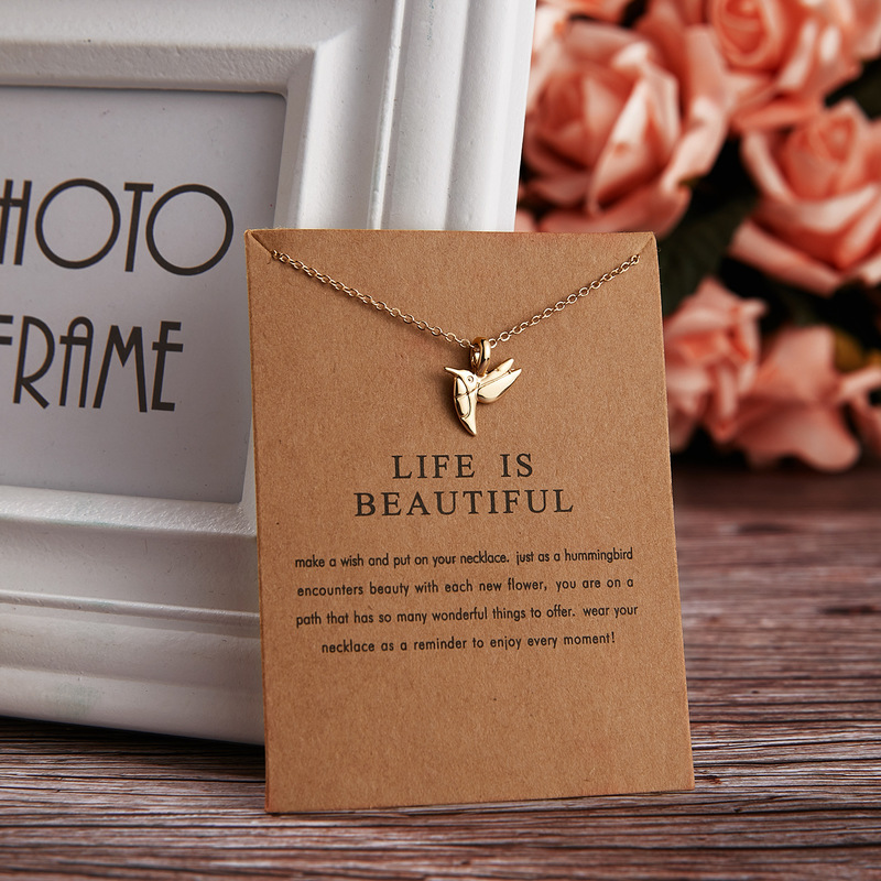 Fashion Paper Card Necklace Creative Alloy Sun Pendant Necklace Women Choker