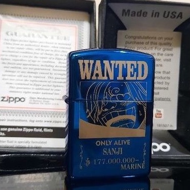 Jual Zippo One Piece Wanted Sanji Blue Ice Sapphire Gratis Tambah Nama Cetak Foto Zippo Grade Original Indonesia Shopee Indonesia