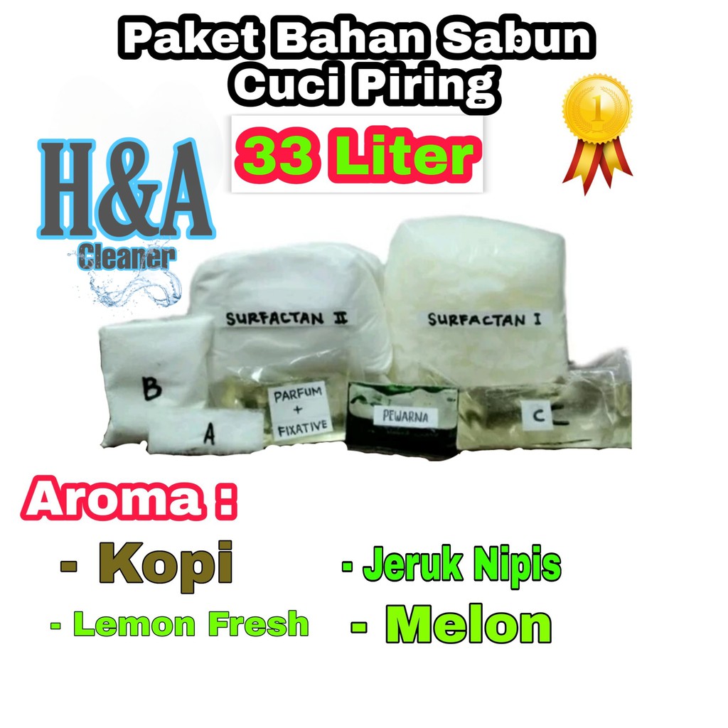 Bahan Sabun Cuci Piring 33 Liter / Sabun Cuci Piring - Premium