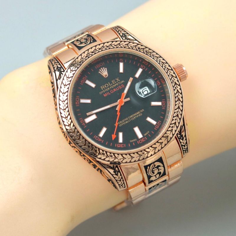 JAM TANGAN PRIA ROLEX BATIK RANTAI TANGGAL AKTIF DIAMETER 4,2CM