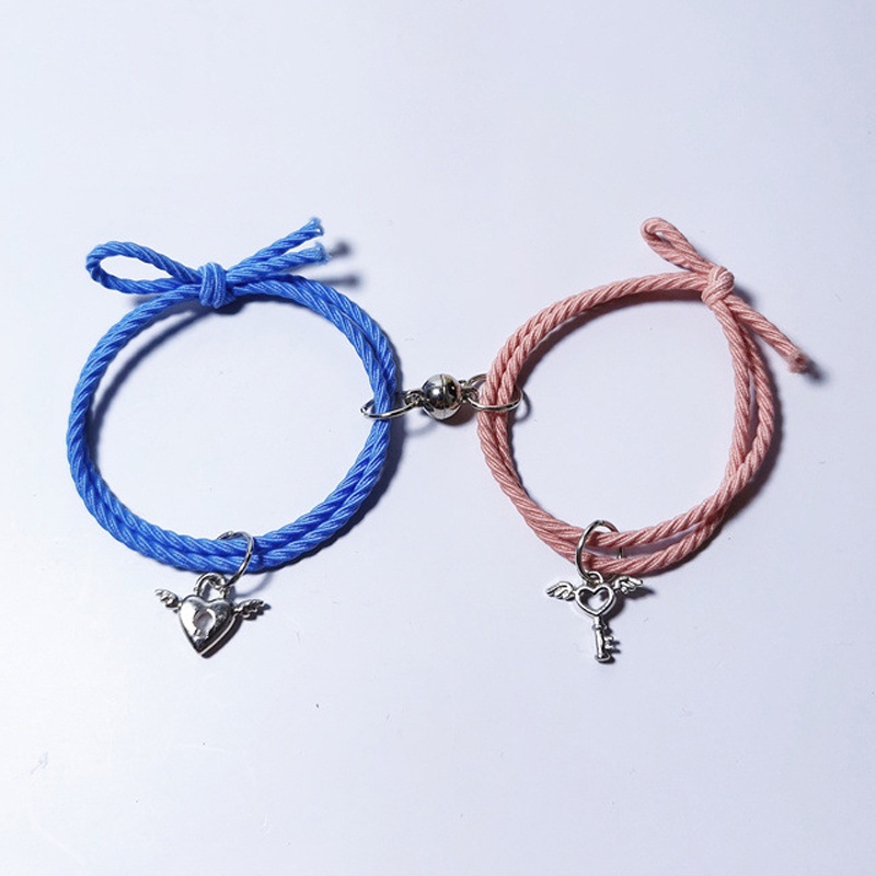 2 pcs/Sepasang gelang Magnetik Beberapa Gelang  Karet Pacar Hadiah Headrope