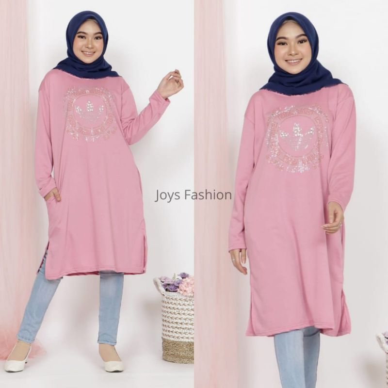 JF Atasan Tunik Kaos Babyterry Jumbo Tunik Wanita Muslimah Terbaru IDA MOTE