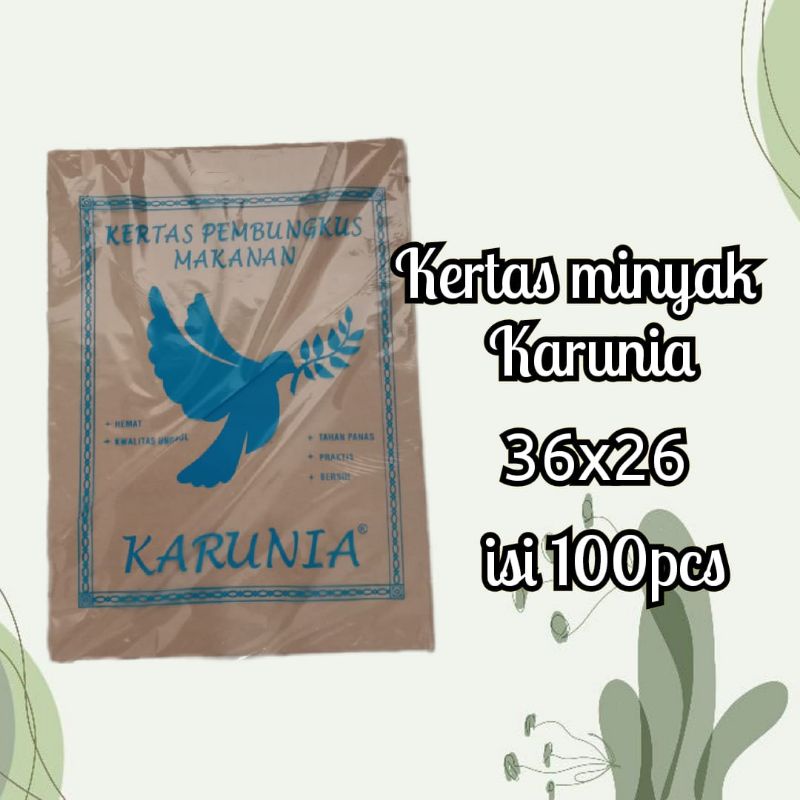 

kertas minyak kertas bungkus nasi karunia isi 100lbr