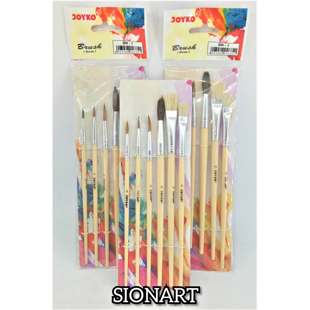 

Joyko BR-1 Brush Set 6 Kuas Lukis/Kuas Cat Air Joyko Set 6