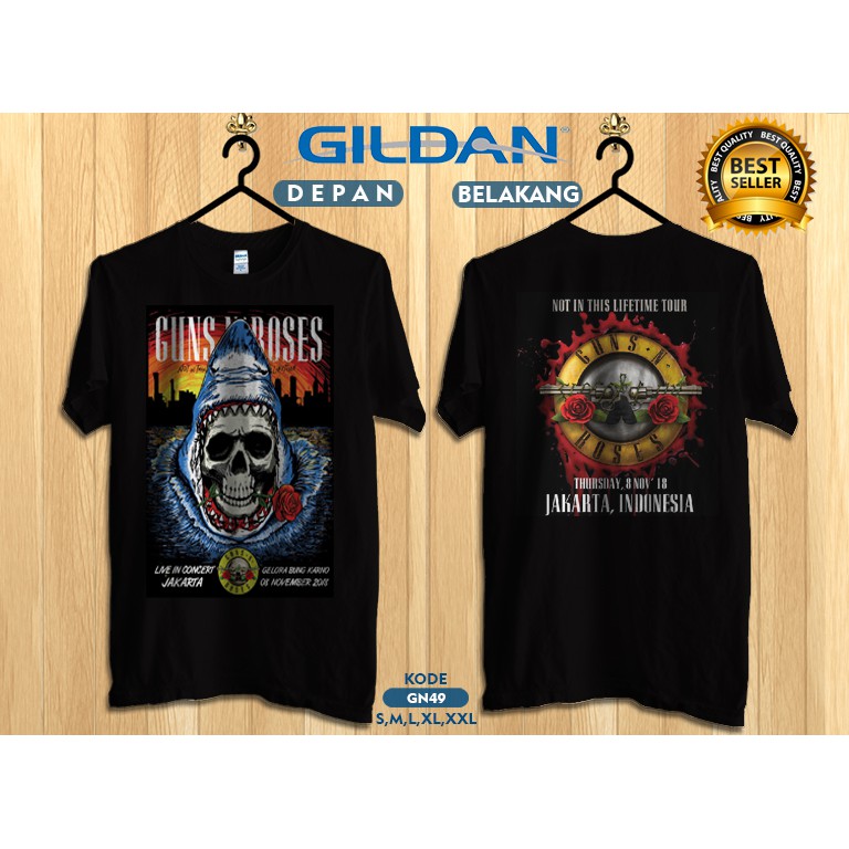 Kaos guns n roses konser jakarta 2018 original gildan softstyle gn49
