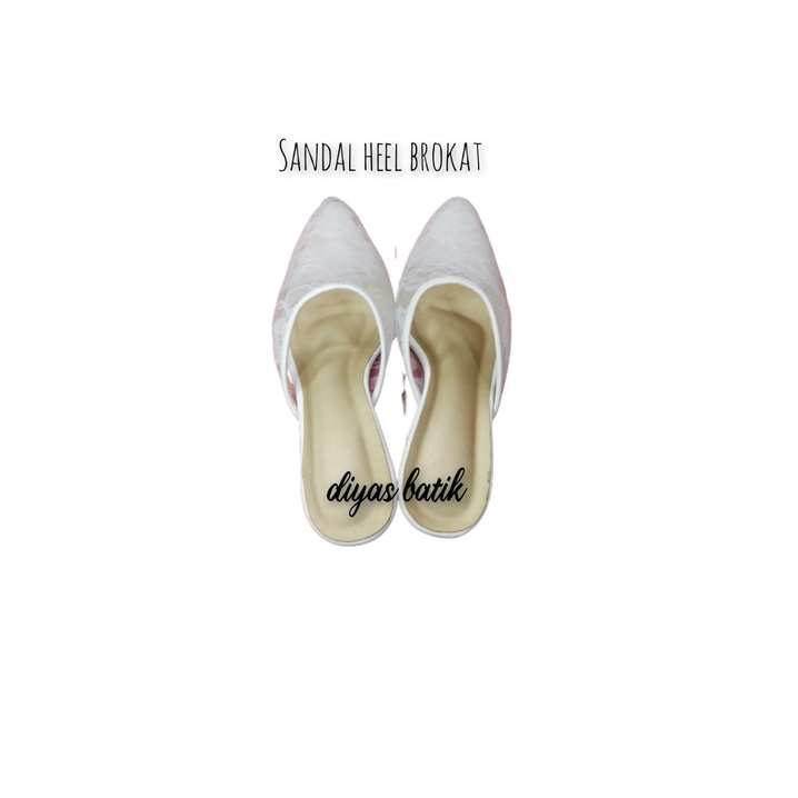 selop pengantin sendal manten slop sepatu pengantin wanita brukat putih