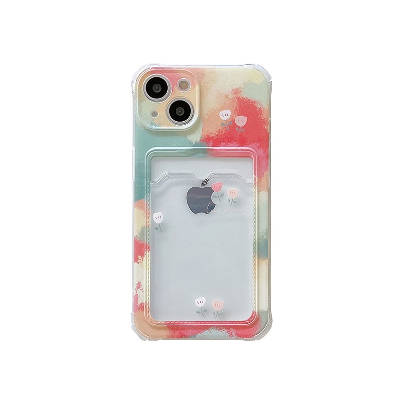 Soft Case Transparan Desain Bunga Kecil Warna-Warni Untuk iPhone 12 13 Pro Max 11 X XR XSMAX